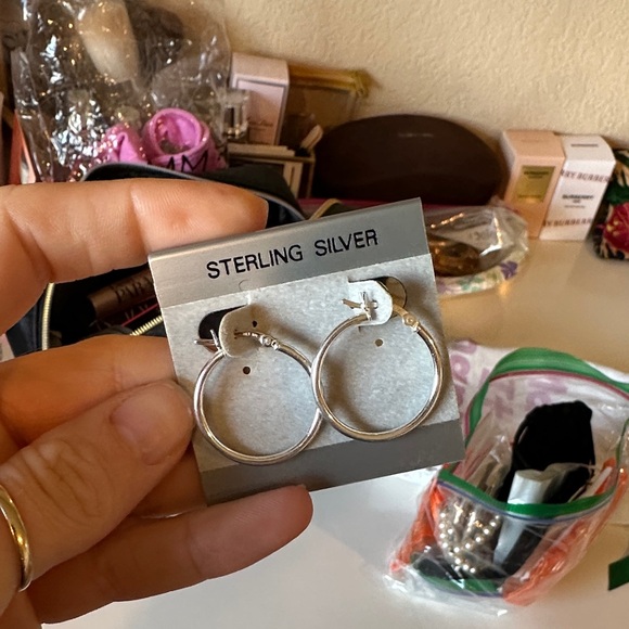 Classic Sterling Silver Hoop Earrings - Picture 5 of 5